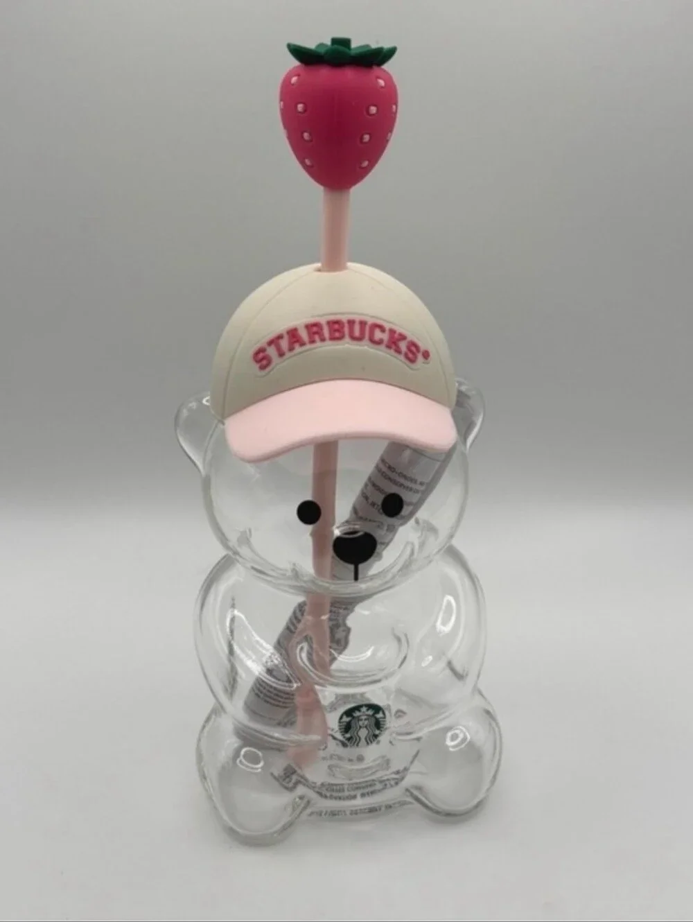 Starbucks 2026 Limited Bearista Strawberry Glass Tumbler (20oz)